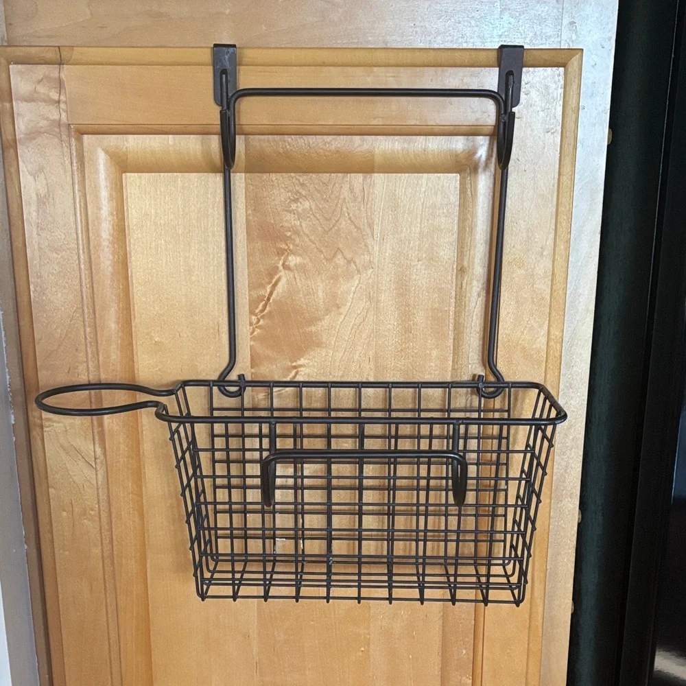Black Over-the-Door Wire Basket